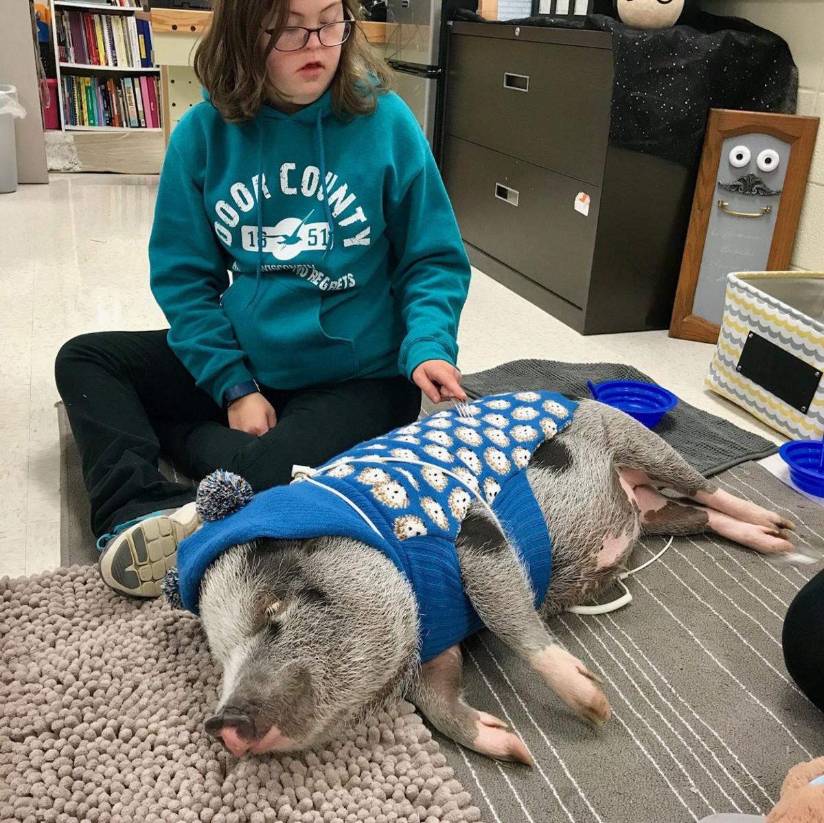 Fozzie the pig and Shannon.jpg