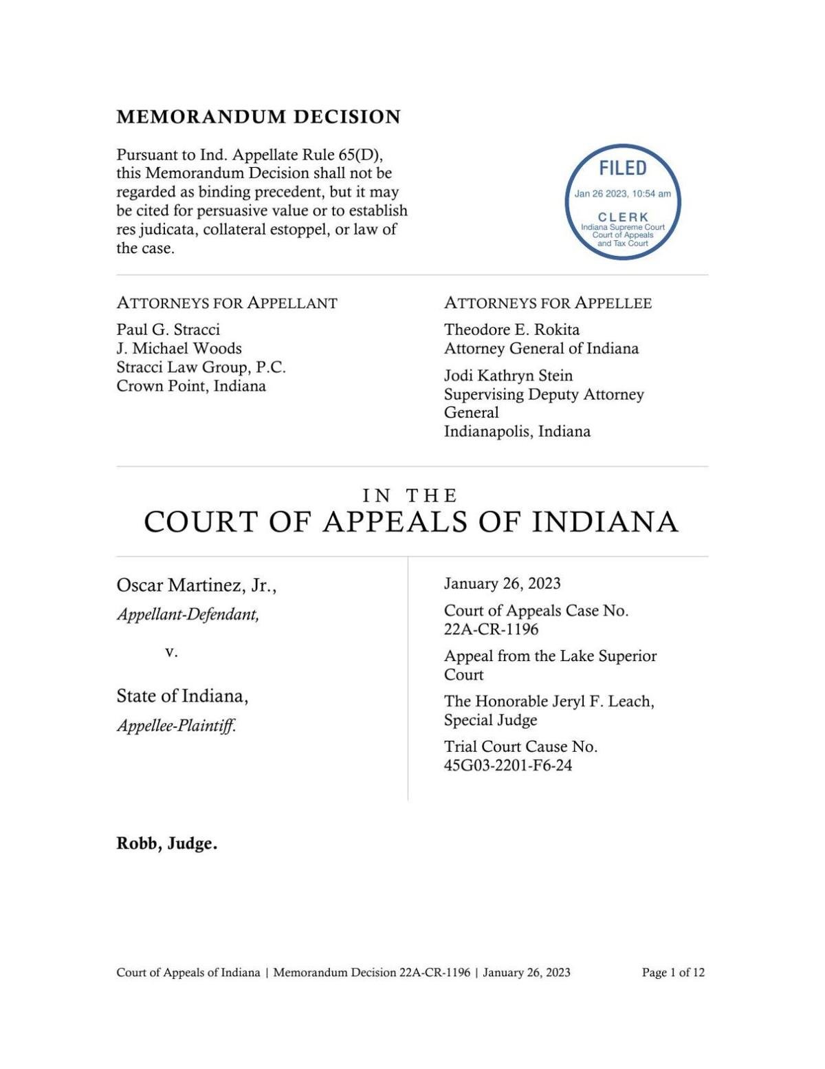 Criminal Indictment Of Lake County Sheriff Affirmed By Indiana Court Of