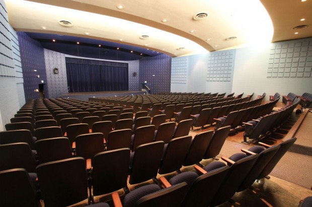 Bishop Noll dedicates renovated auditorium