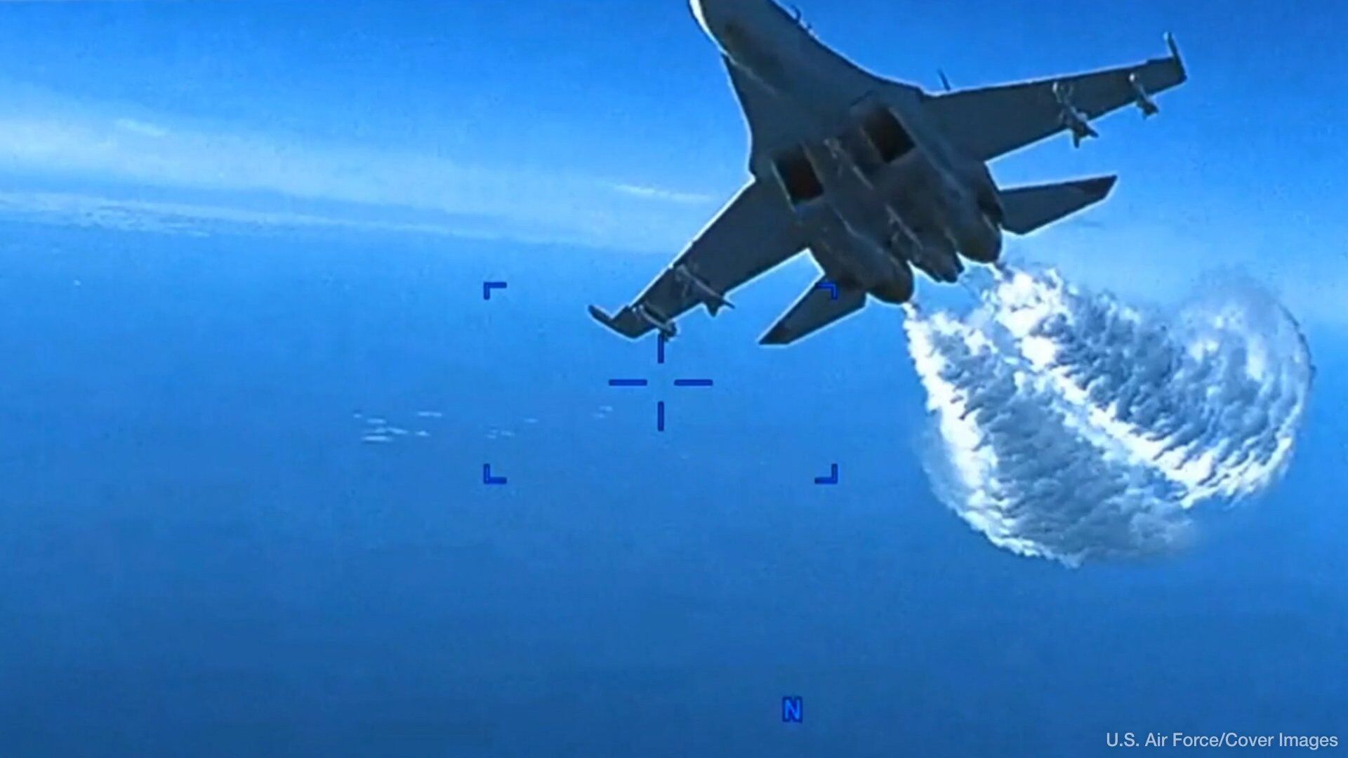 Remarkable footage shows 'collision' between Russian aircraft and US drone