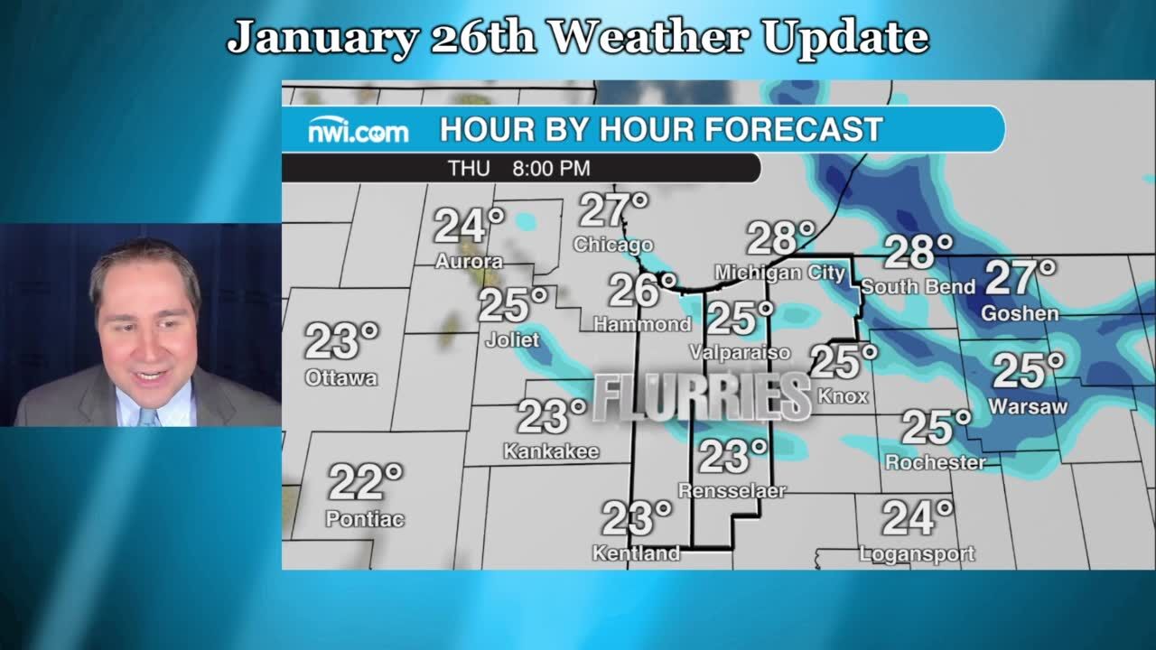Thursday, January 26 weather update for Northwest Indiana