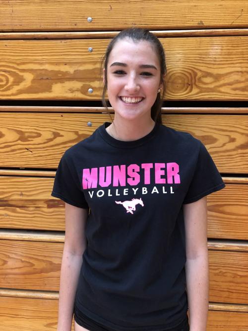 Munster sophomore outside hitter Haley Melby