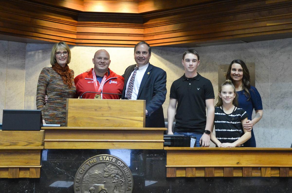 State Bench Press Record Holder From LaPorte Pumped With Praise By Lawmakers