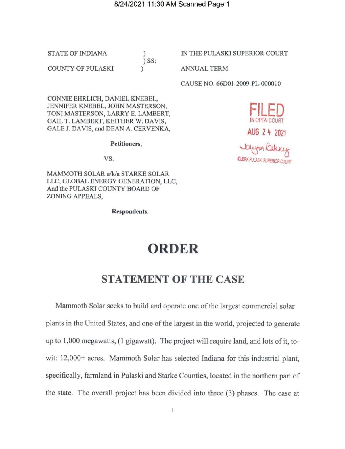 Indiana appeals court finds Pulaski County solar farm not correctly