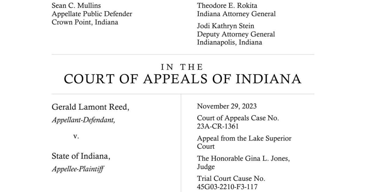 Milton Reed Indiana Reed v. State ruling of Indiana Court of Appeals