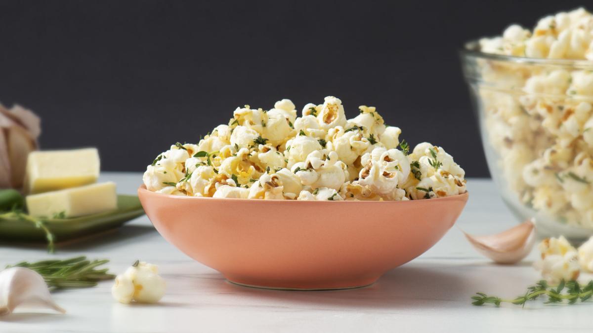 Garlic and Herb Butter Popcorn