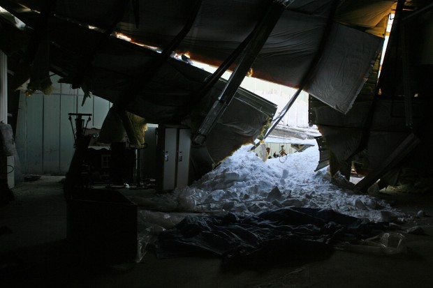 Roof collapses onto future Special Olympics training center site