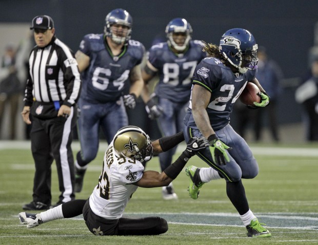 Beast Mode arrives for first game back with Seahawks