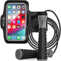 A jump rope or armband phone holder (or both)
