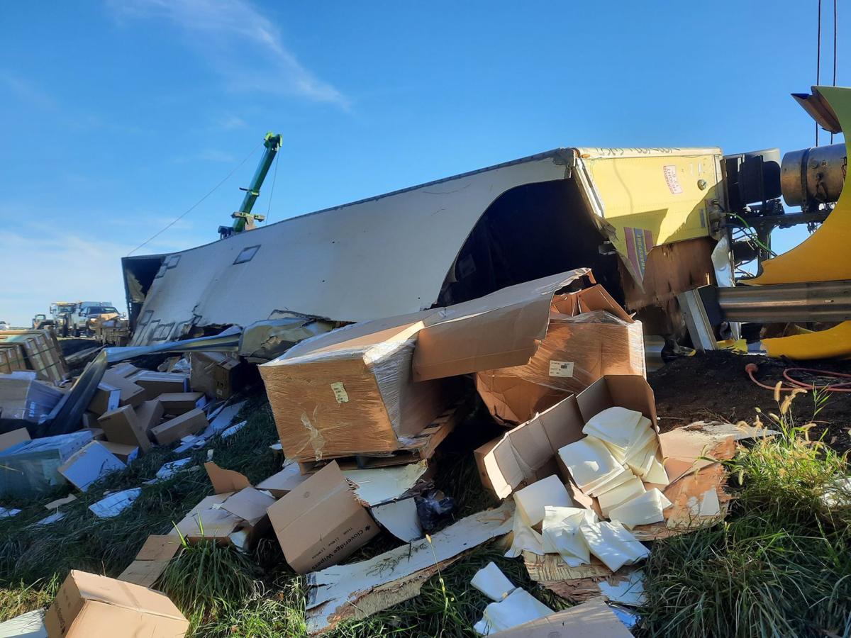 UPDATE: Lanes reopened after semi rollover closes stretch of ...