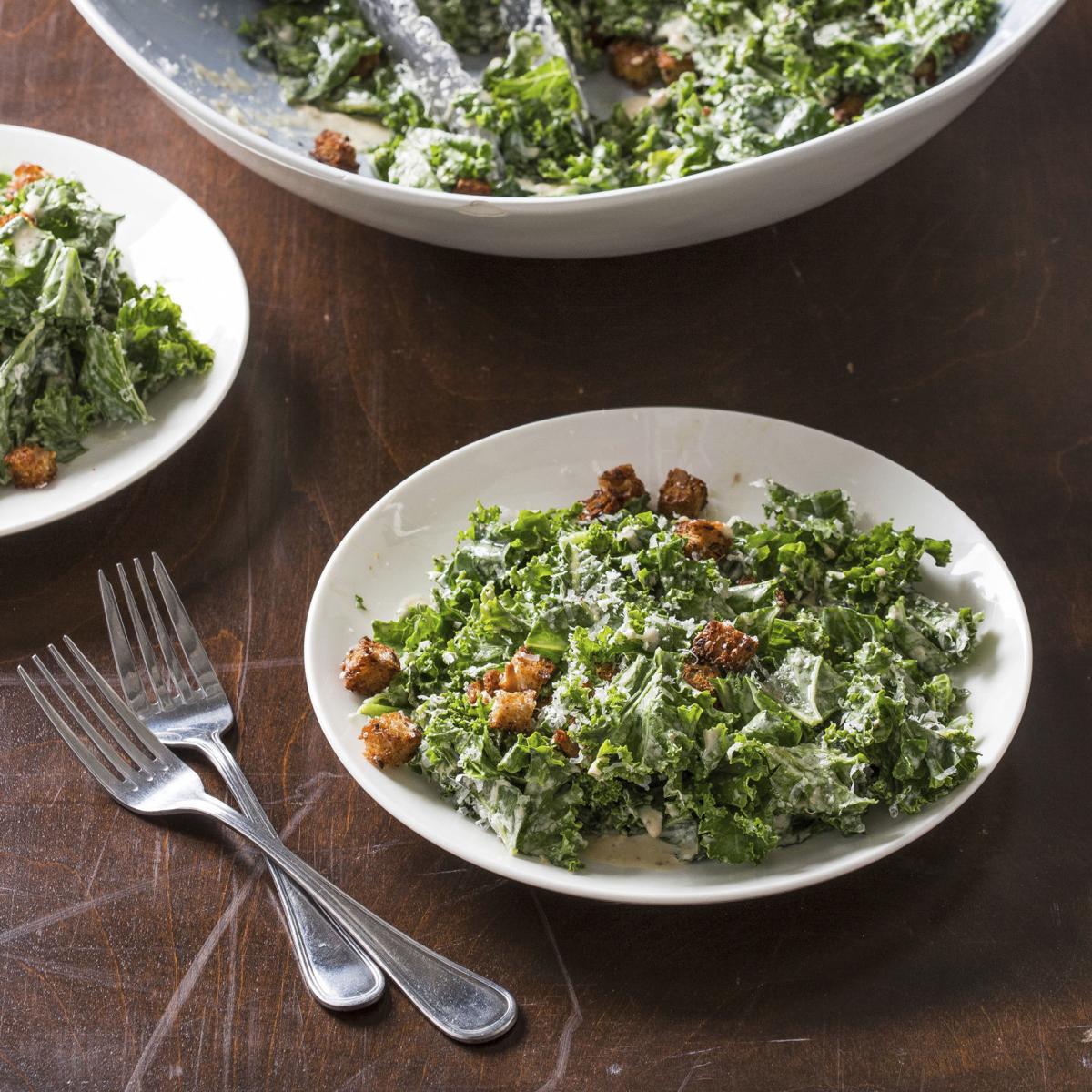This twist on Caesar salad has kale and wholegrain croutons Food and