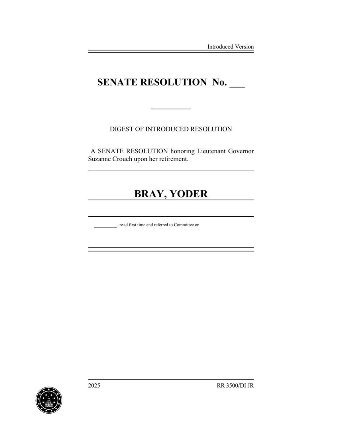 Senate Resolution 1 (2025)