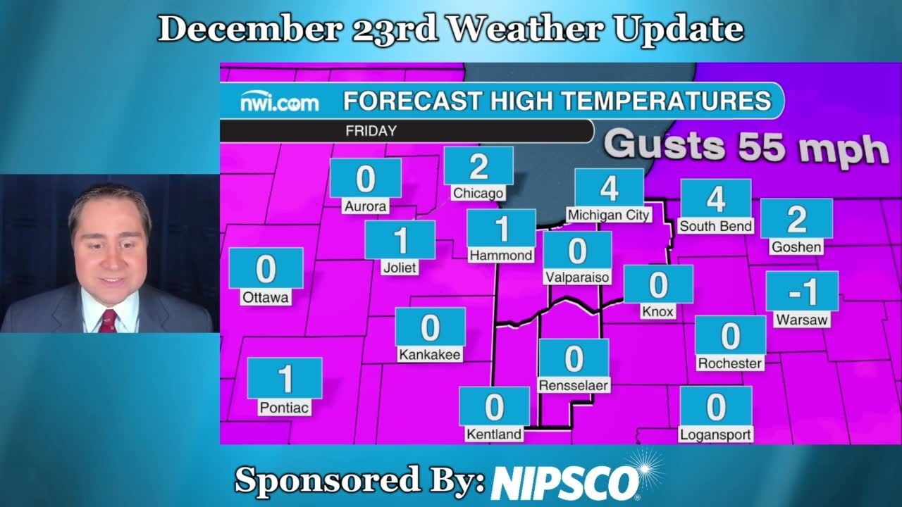 Friday, December 23 weather update for Northwest Indiana