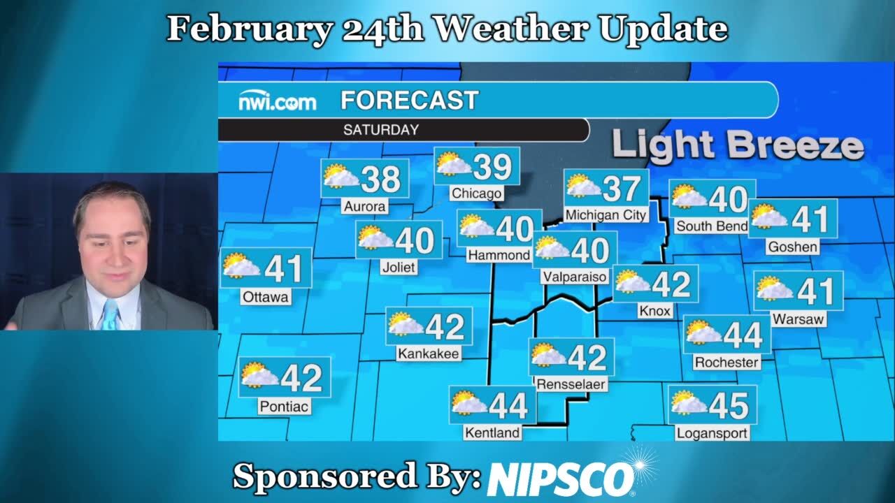 Friday, February 24 weather update for Northwest Indiana