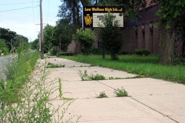 Vacant Emerson High School building gutted by fire in Gary