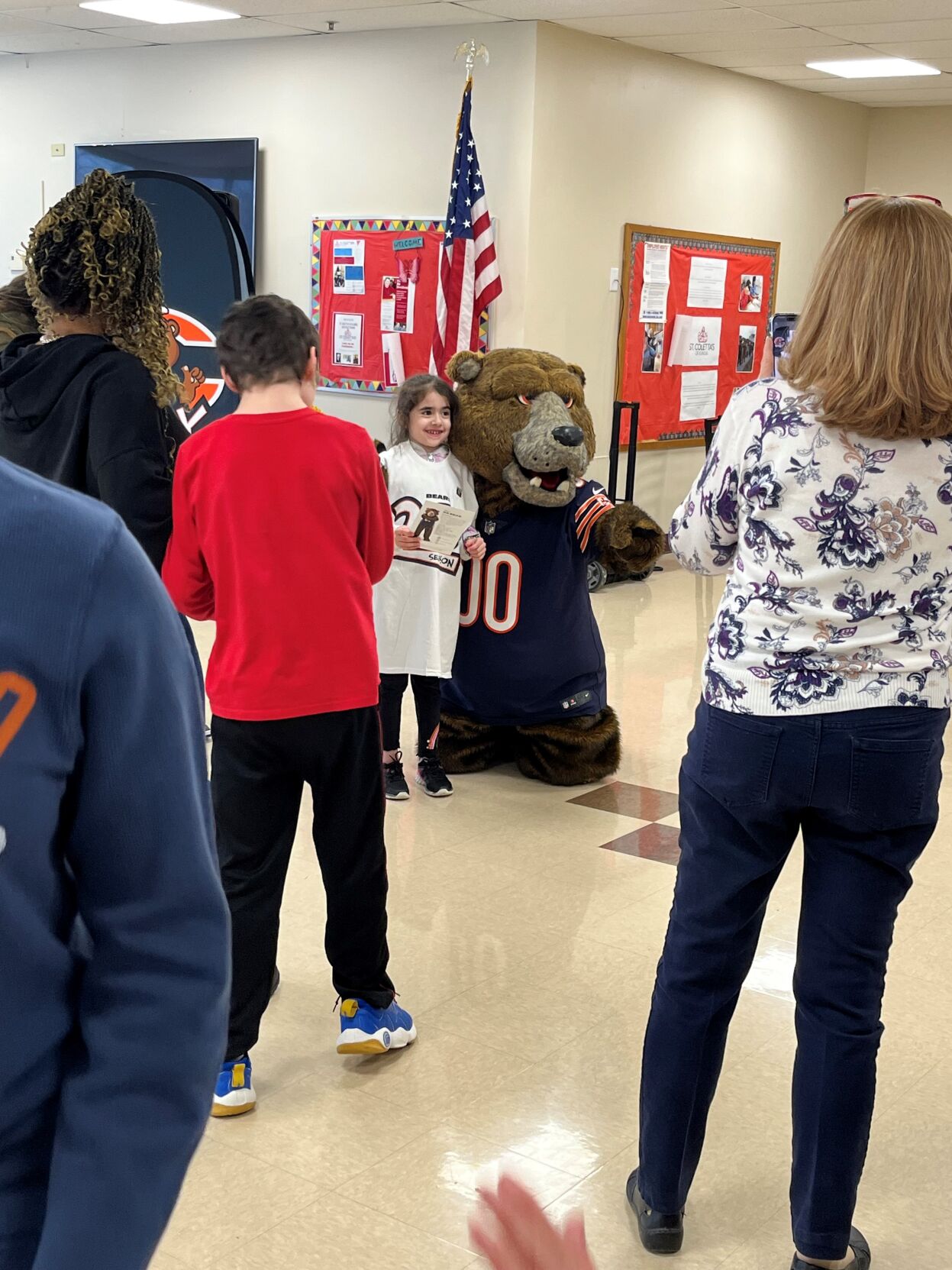 Bears mascot Staley revs 'em up at Kennedy School