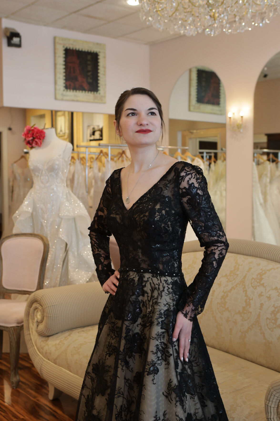 Tarik Ediz - 98552 - Draped Sequinned Formal Evening Gown | Madeline's –  Madeline's Boutique