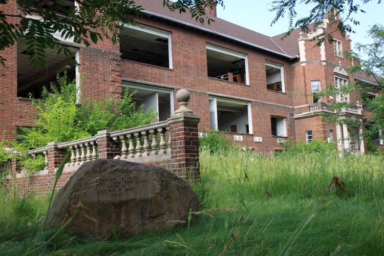 Vacant Emerson High School building gutted by fire in Gary