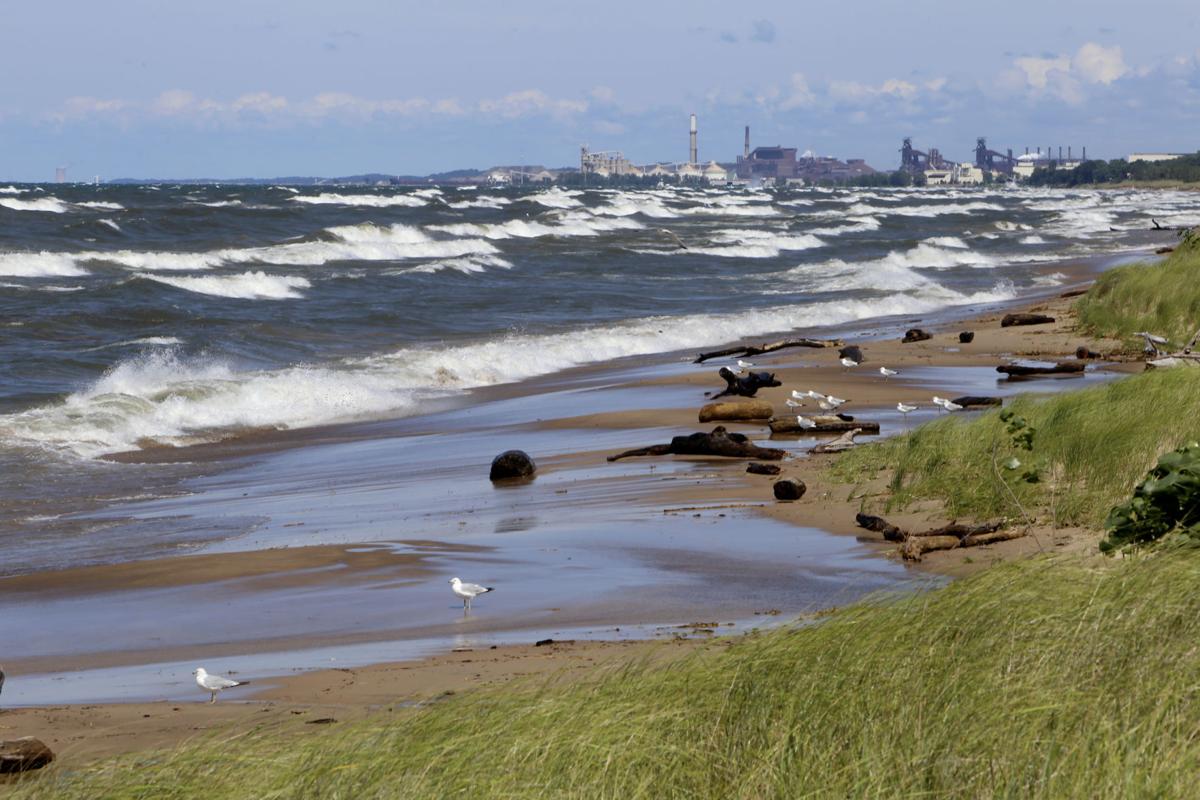 High waves on Lake Michigan STOCK