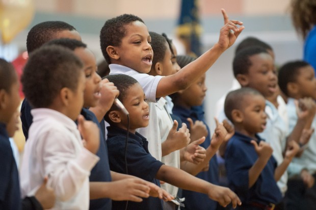 Bernard Watson visits his namesake school