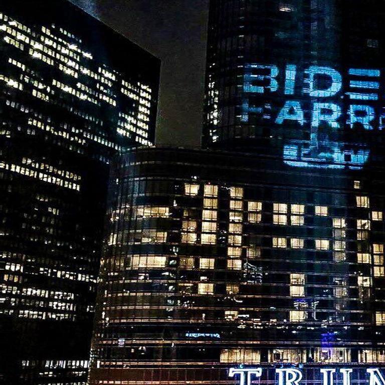 Usw Shines Biden Harris Batlight On Trump Tower In Chicago Northwest Indiana Business Headlines Nwitimes Com