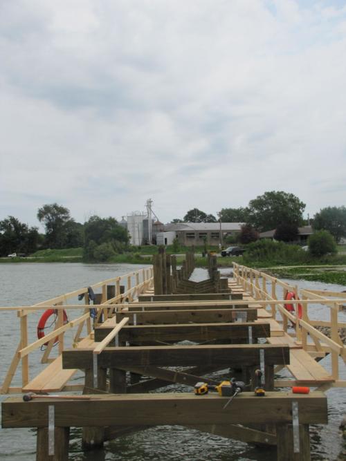 Boardwalk a path to lake area transformation