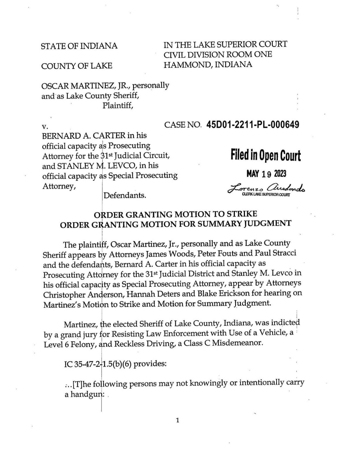 Judge reaffirms decision rearming Lake County sheriff