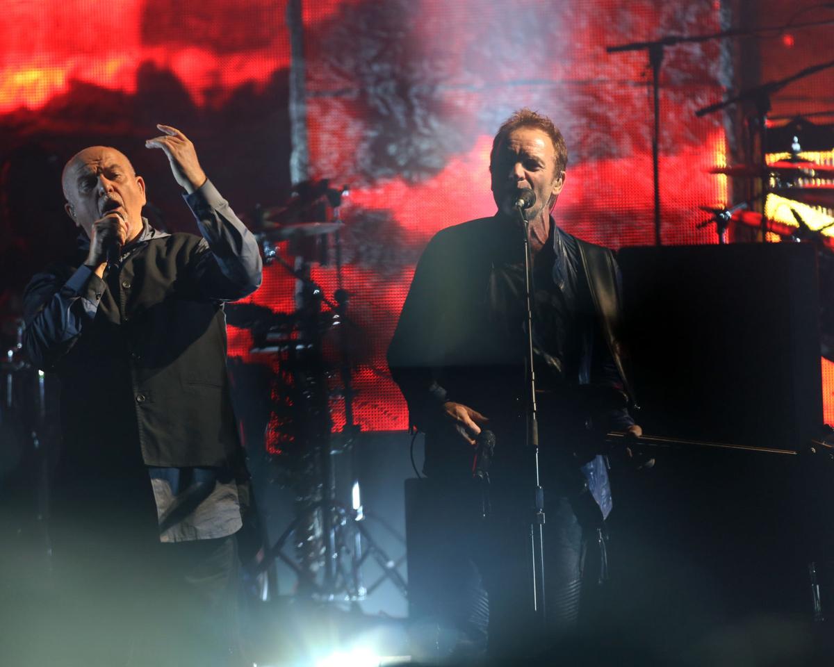 Peter Gabriel and Sting bring giant "Rock Paper Scissors" tour through
