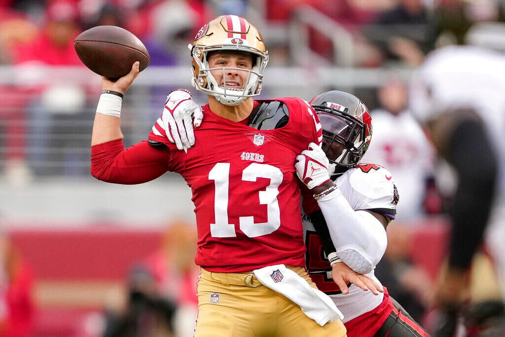 49ers QB Brock Purdy exits NFC title game with elbow injury but