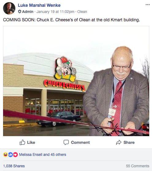 State Union Fake Facebook Image Proclaims Chuck E Cheese S Arrival Dupes Some Oleanders News Oleantimesherald Com