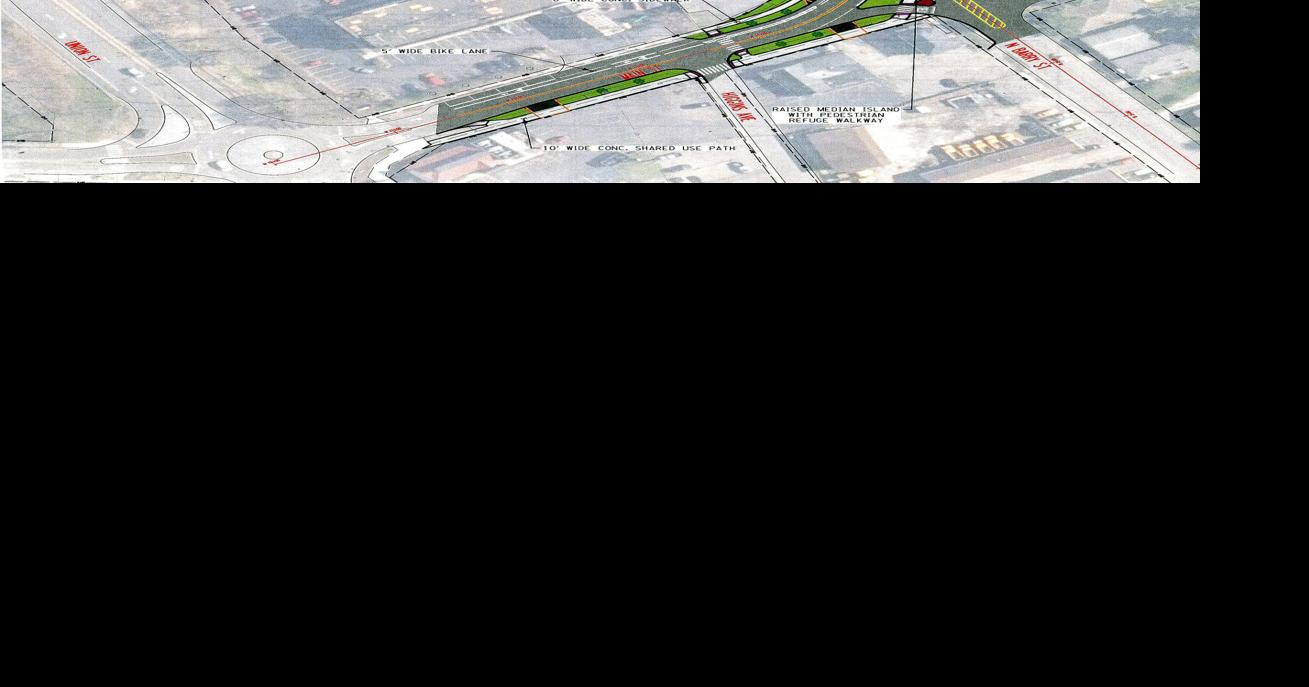 A map of the proposed Walkable Olean Phase 2 project