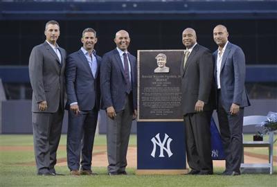 The New York Yankees Andy Pettitte Mariano Rivera Derek Jeter
