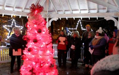 we re all sisters here pink pumpkin project tree lighting ceremony