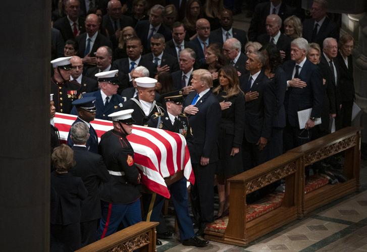 Bush celebrated with praise and humor at cathedral farewell News