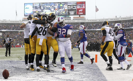 Rubber pellets on field delay Steelers vs. Bills game