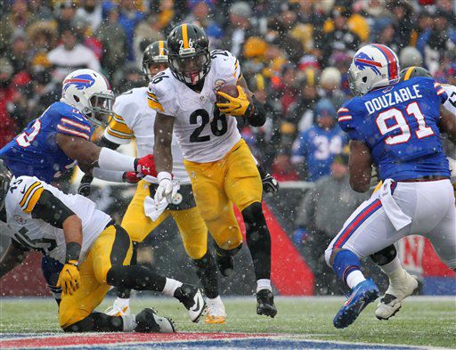 Rubber pellets on field delay Steelers vs. Bills game