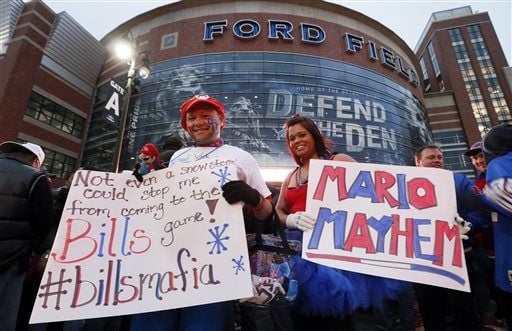 Detroit fans going to the Bills home game at Ford Field on