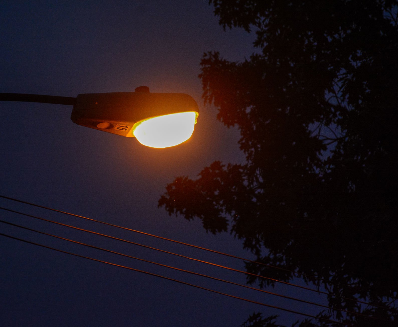 old orange street lights