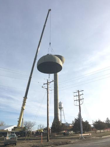 It didn’t just grow there: construction of the new water tower