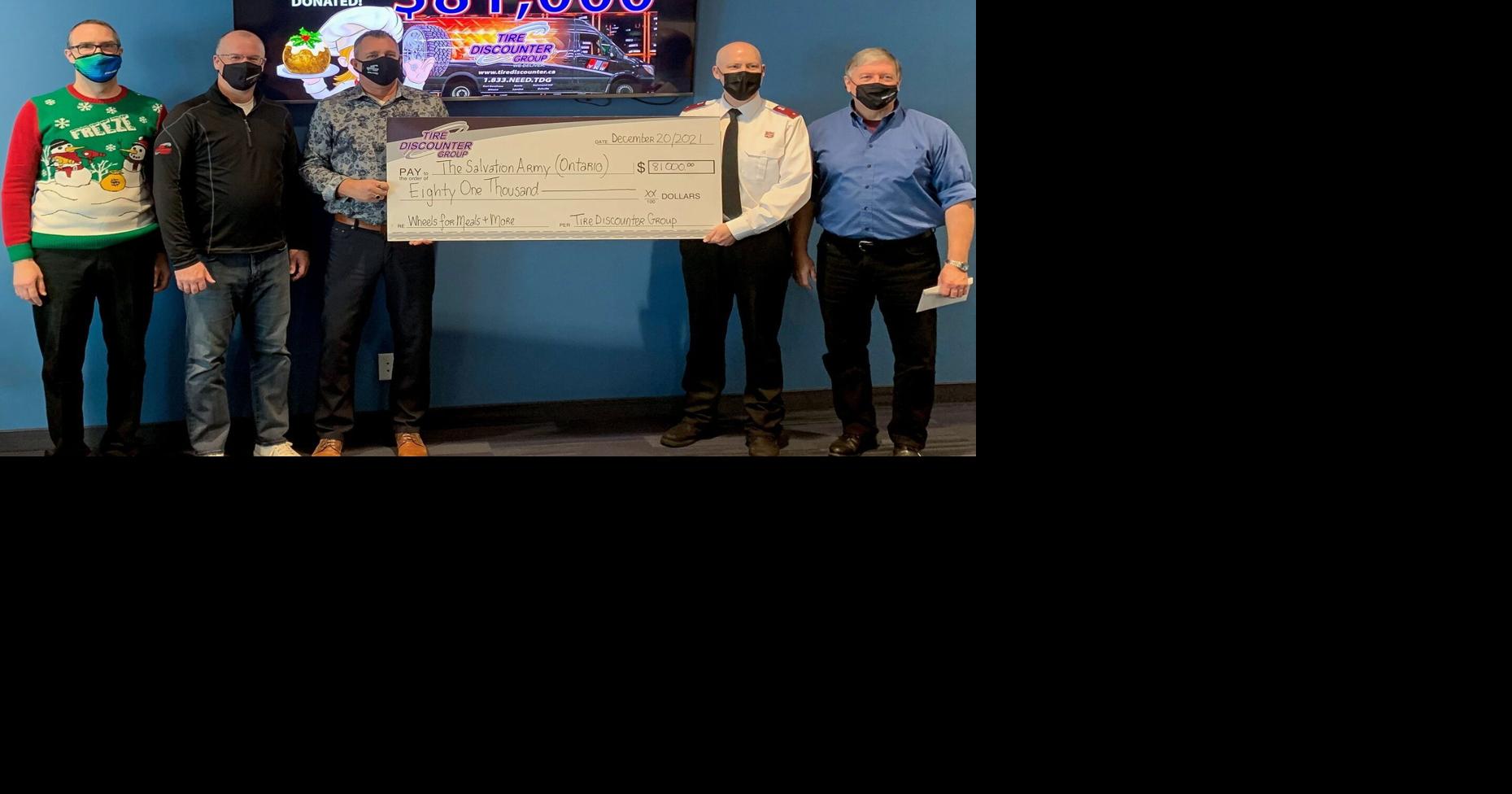 Tire Discounter Group makes 81K donation to Salvation Army