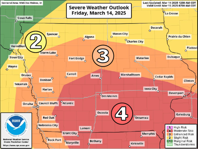 Southeast Iowa under moderate risk for 'multi-hazard storm' today ...