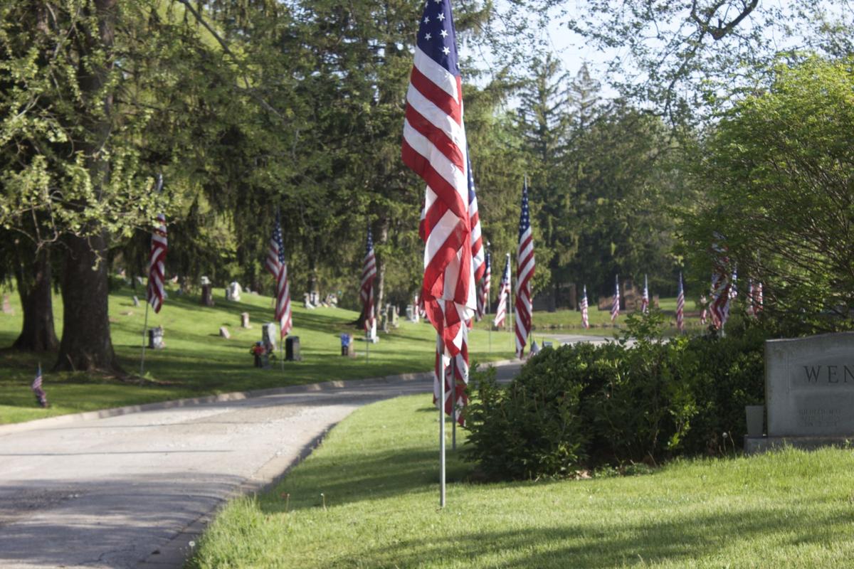 Avenue of Flags at Forests Cemetery