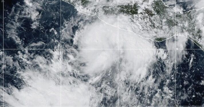 Tropical Storm Simon forms in the Pacific Ocean off the southwestern coast of Mexico