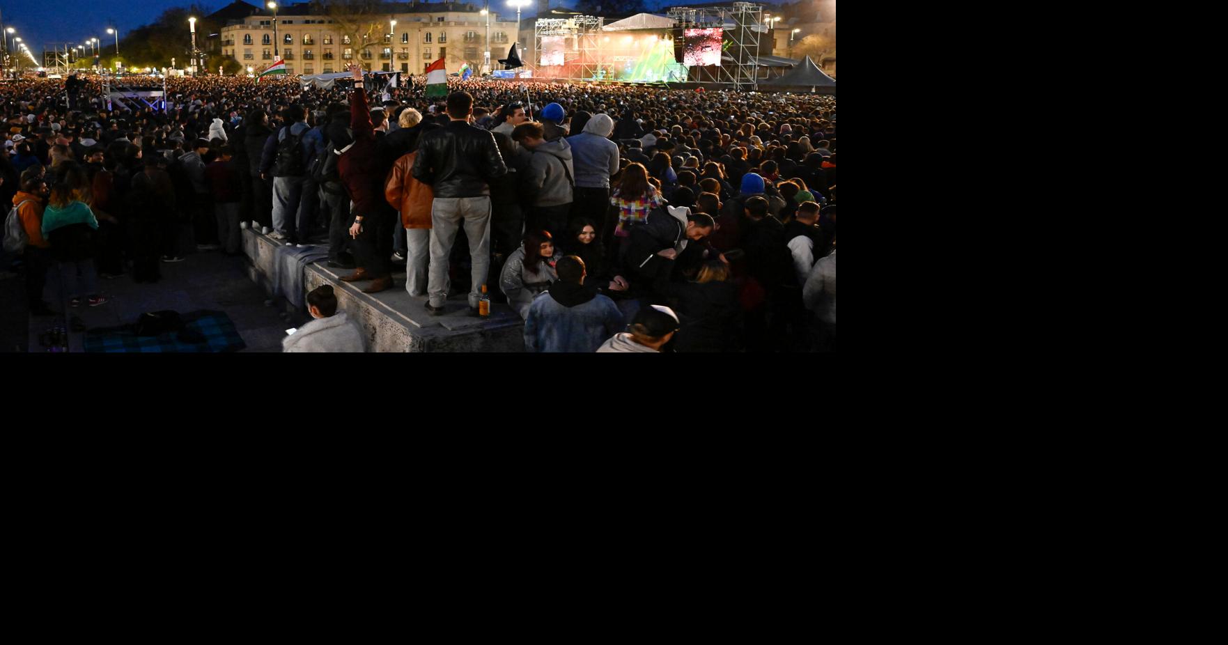 Tens of thousands rally at megaconcert to vote out Hungary's Orbán