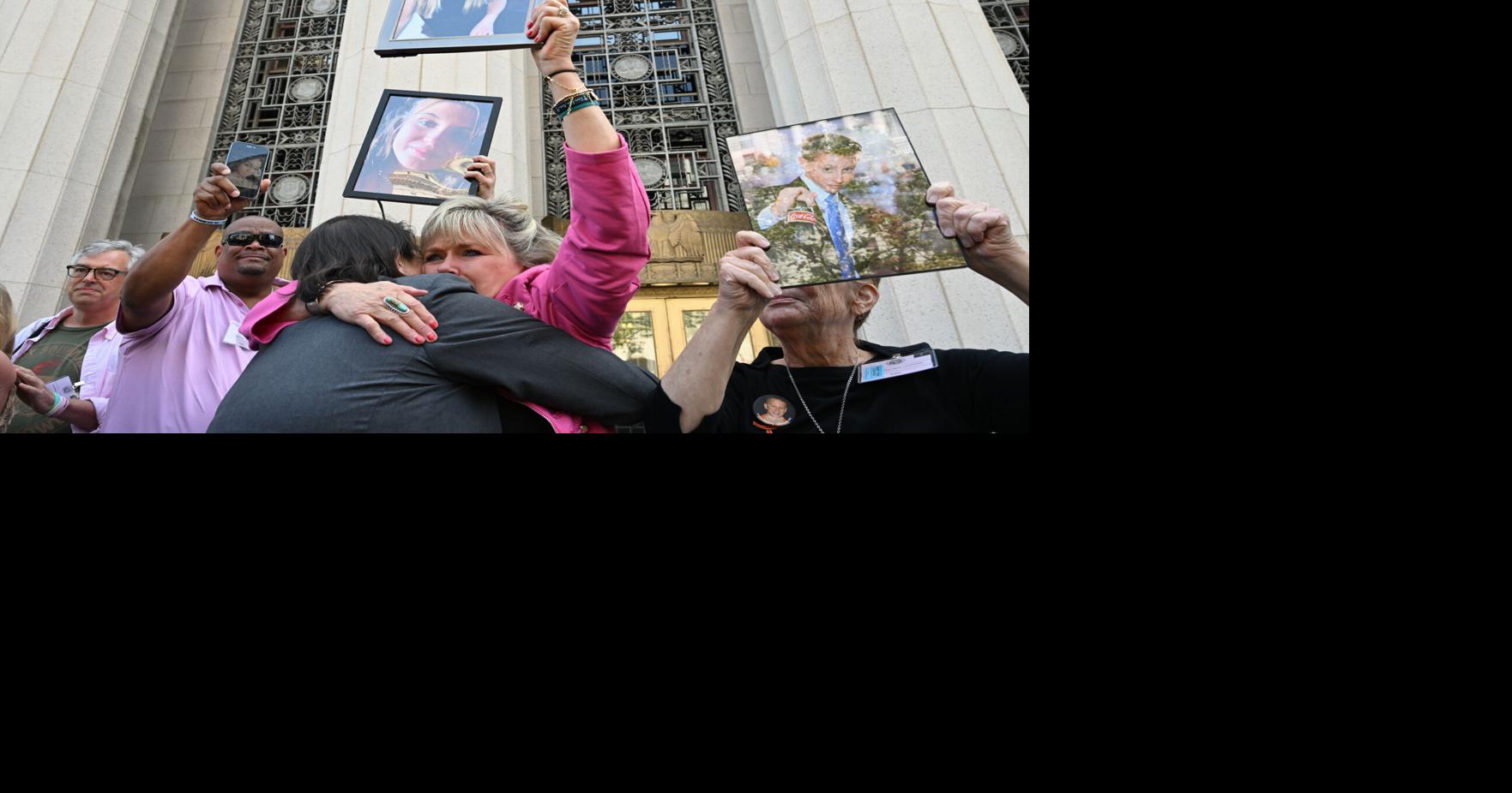 Photos show reactions after juries fault social media for harming kids