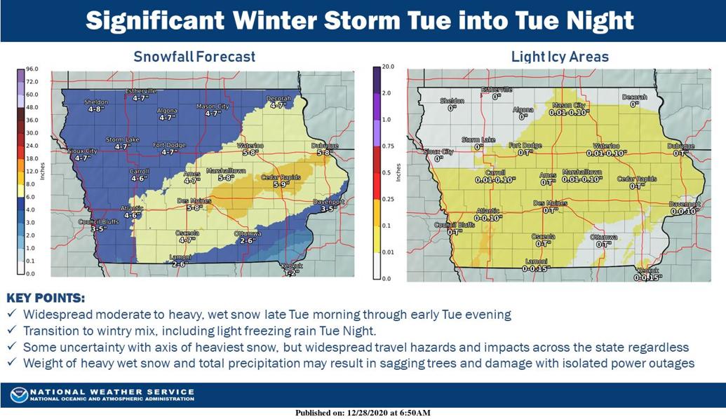 Warning issued ahead of Tuesday snow | Local News | oskaloosa.com