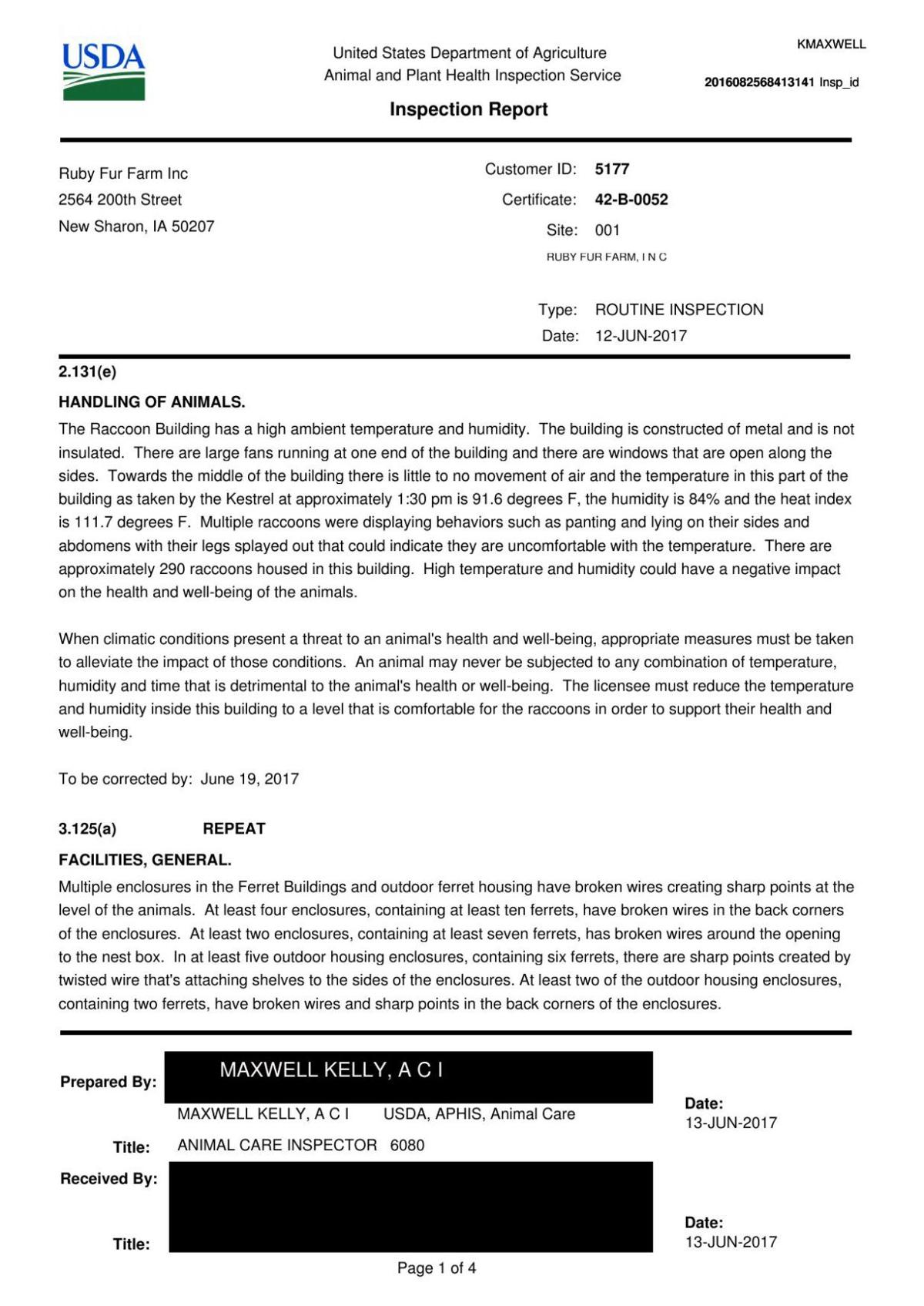 USDA Inspection Reports Public Records