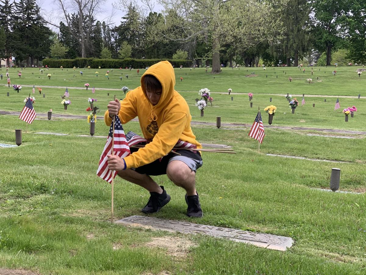American Legion Veterans and volunteers prepare for Memorial Day