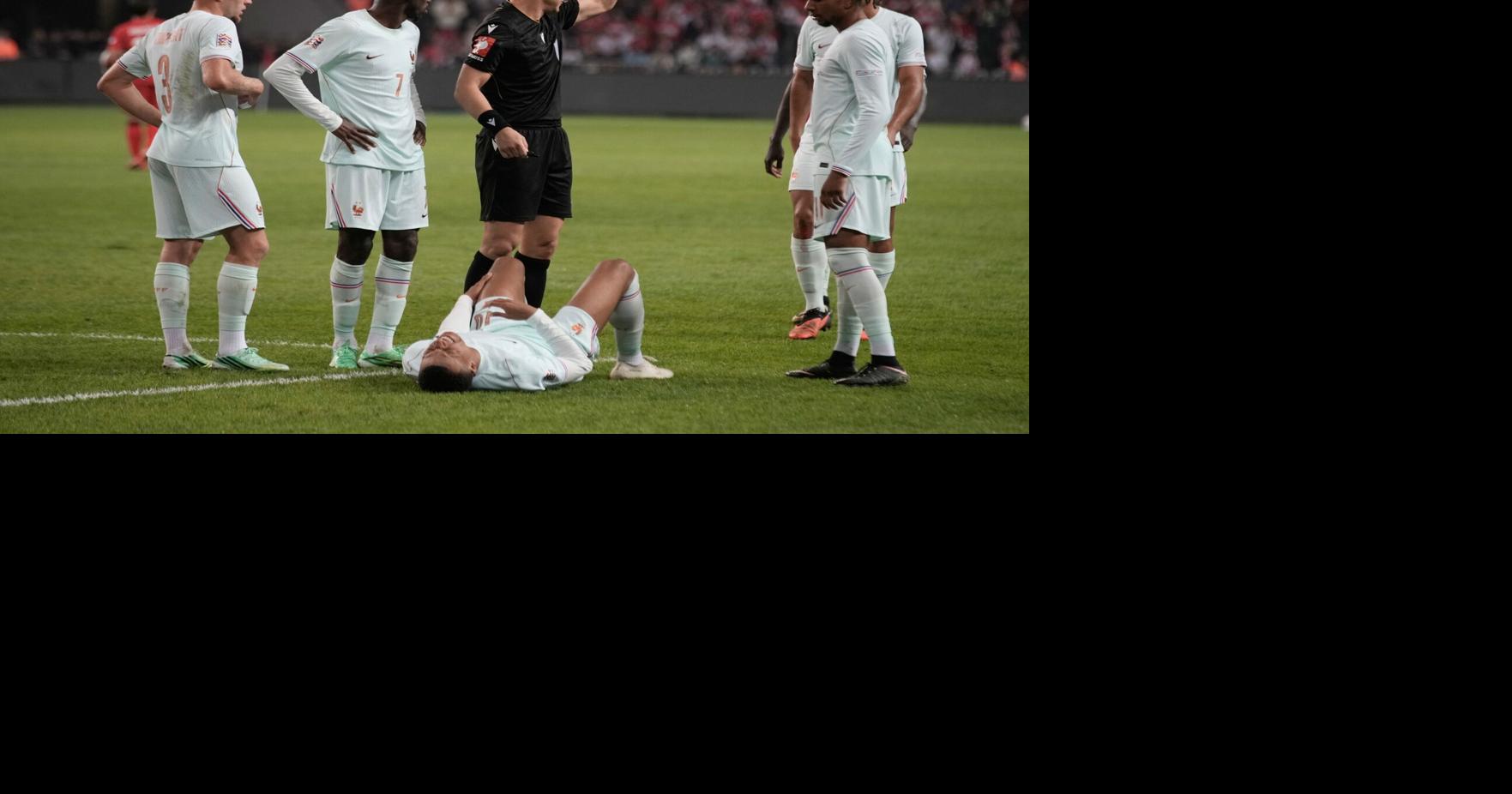 Mbappé exits with knee injury following goal for France against Turkey and will depart the team.