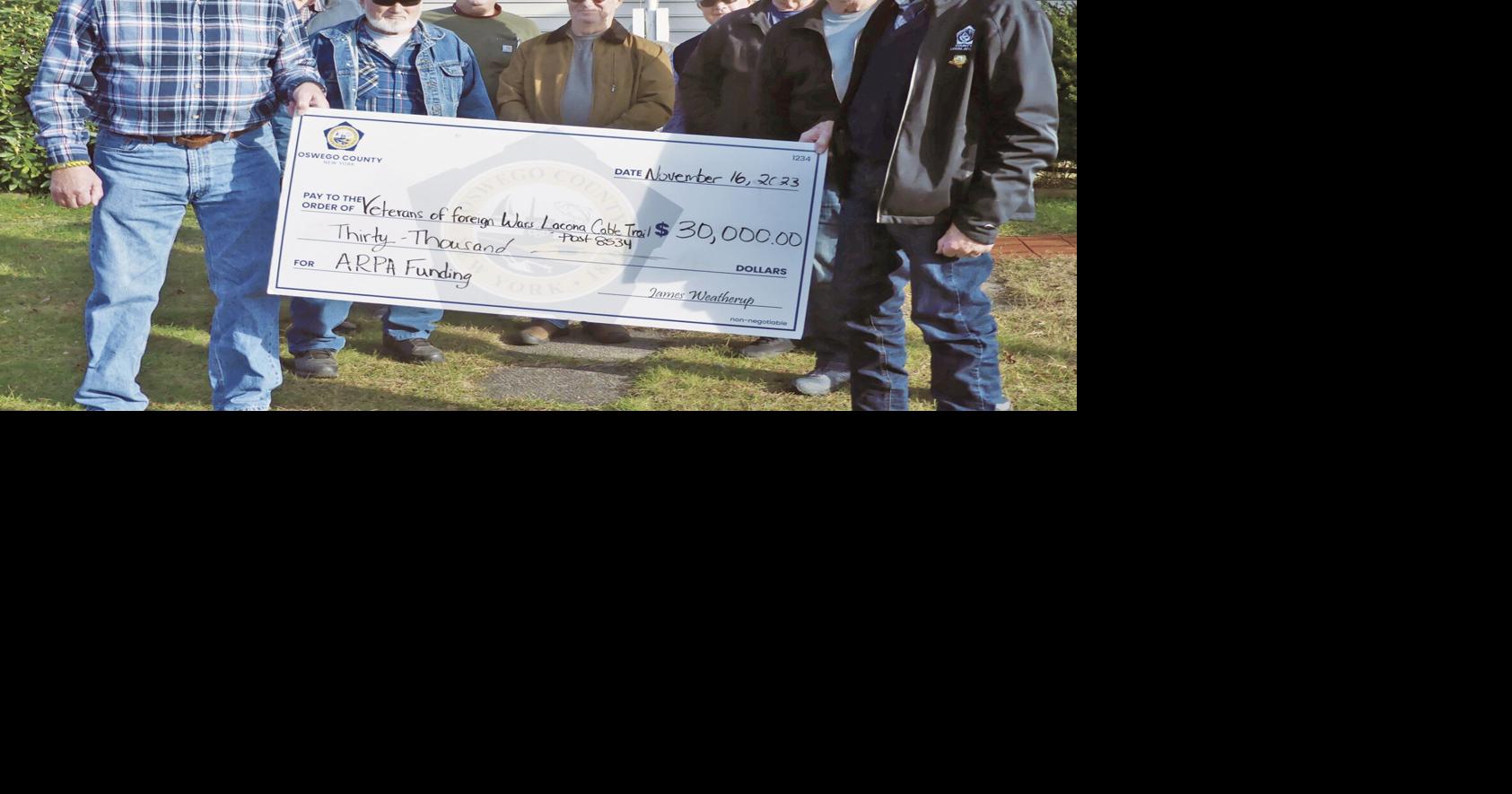 County awards 30,000 to VFW Lacona Cable Trail News